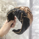 Korean version of imitation leather PU fabric bead knot knotted widebrimmed headband NHSM153481picture2