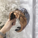Korean version of imitation leather PU fabric bead knot knotted widebrimmed headband NHSM153481picture3