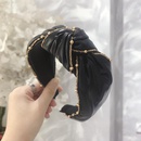 Korean version of imitation leather PU fabric bead knot knotted widebrimmed headband NHSM153481picture6