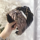 Korean version of imitation leather PU fabric bead knot knotted widebrimmed headband NHSM153481picture4