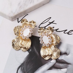 Fashion alloy flower earrings NHJJ153560