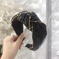 Korean version of imitation leather PU fabric bead knot knotted widebrimmed headband NHSM153481picture10