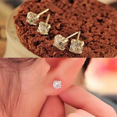 Fashion claw drill crystal imitation gemstone alloy earrings NHDP148896