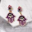 Fashion color diamond palm earrings NHJJ149090picture2
