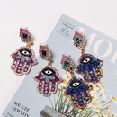 Fashion color diamond palm earrings NHJJ149090picture3