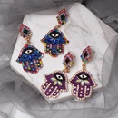 Fashion color diamond palm earrings NHJJ149090picture4