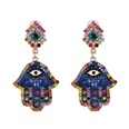 Fashion color diamond palm earrings NHJJ149090picture8