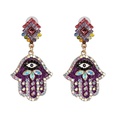 Fashion color diamond palm earrings NHJJ149090picture9