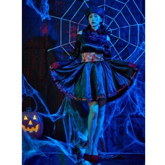 Halloween cosplay costume vampire retro embroidery print zombie dress NHFE153923
