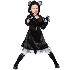 Halloween Cosplay Black Cat Dress Performance Costume NHFE153966