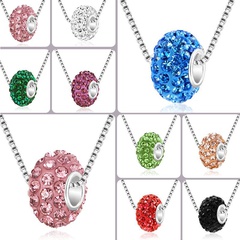 Fashion Shamballa full diamond soft hole large hole bead ball necklace NHDP154400
