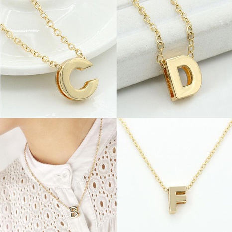 Fashion Alloy 26 Letter Necklace NHDP154401's discount tags