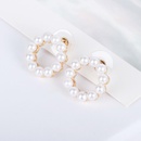 Triangular round square full circle pearl stud earrings NHDP154425picture5