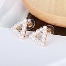 Triangular round square full circle pearl stud earrings NHDP154425picture9