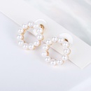 Triangular round square full circle pearl stud earrings NHDP154425picture11