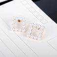 Triangular round square full circle pearl stud earrings NHDP154425picture16