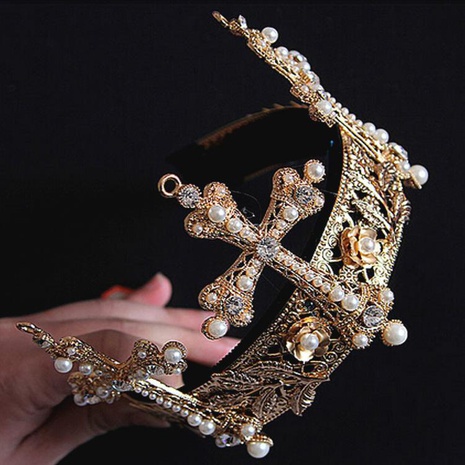 Diadema de corona de reina de diamantes de imitación barroca vintage NHNT154613's discount tags