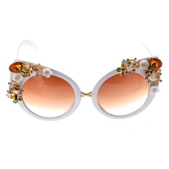 Classic artificial gem fox head sunglasses NHNT154982