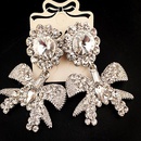 Retro exaggerated fashion rhinestone bow big earrings NHNT155050picture2