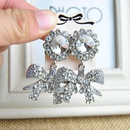 Retro exaggerated fashion rhinestone bow big earrings NHNT155050picture3