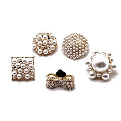 Fashion imitation pearl flower butterfly brooch NHOM155146