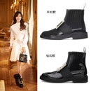 Square buckle rhinestone Chelsea boots England wind thick with flat Martin boots NHCA155168picture18