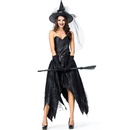 New Halloween Carnival Black Tube Top Spider Web Witch Party Dress NHFE155257picture7