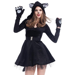 New Halloween cosplay sexy black cat dress NHFE155270