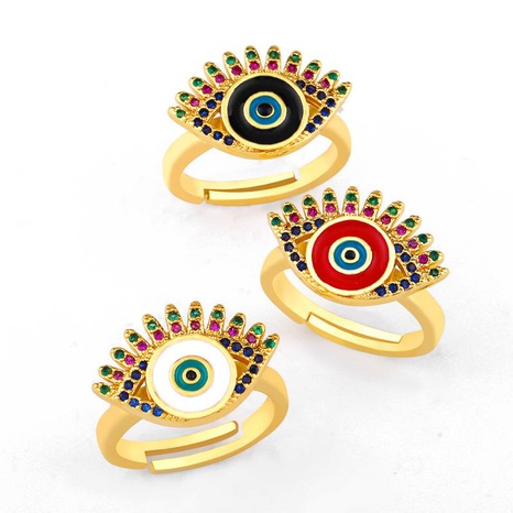 New drop copper gold plated color eye ring NHAS155402's discount tags