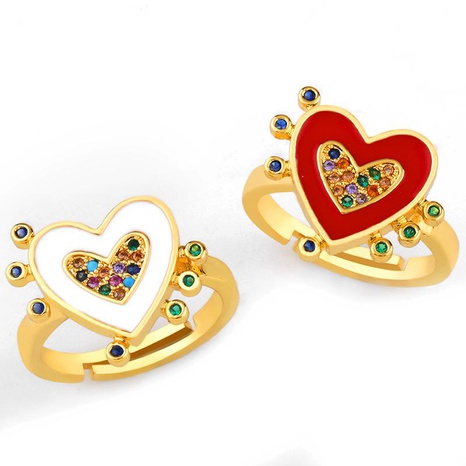 Fashion new copper plated gold drop heart ring NHAS155404's discount tags