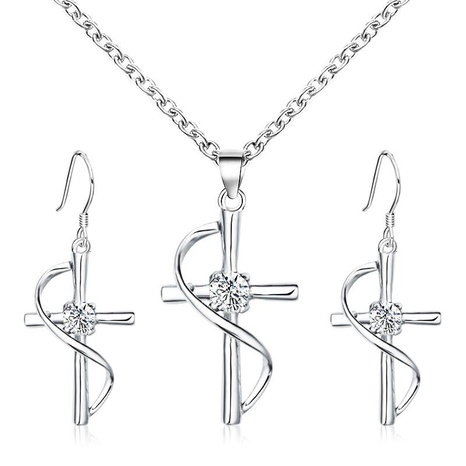 Fashion diamond cross necklace NHDP155467's discount tags