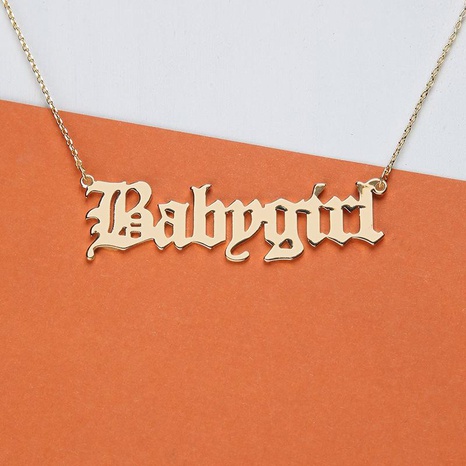 Alloy Babygirl Letter Necklace NHNZ155485's discount tags