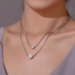 Full diamond ball alloy necklace NHDP155522