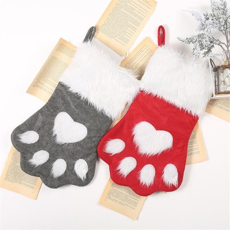 Christmas dog claw socks childrens gift bag pet socks candy bag NHMV155561