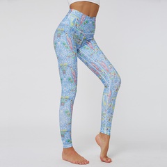 Fashion digital printing high waist stretch sports yoga pants NHMA155844