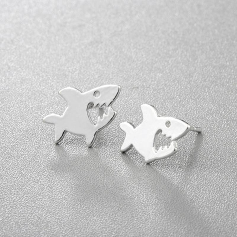 Simple alloy shark stud earrings NHCU149827