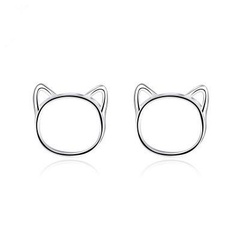 925 Tremella Nadel Kätzchen Ohrringe im koreanischen Stil Frauen süße hohle Katzen Ohrringe verspielt und weiß, Temperament Katzen schmuck