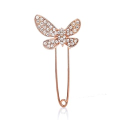 Stylish and simple artificial gemstone bow brooch NHDP150092
