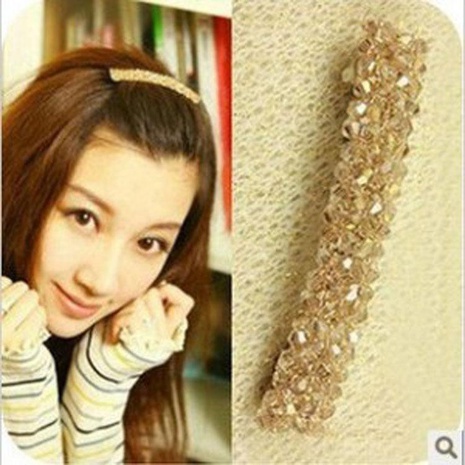 Diamante de destello coreano cuatro filas de accesorios de cabello trenzado de línea de pez de cristal NHDP150101's discount tags