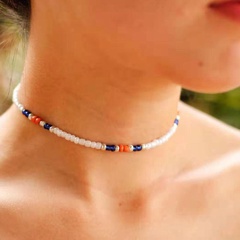 Europäische und amerikanische grenz überschreitende Schmuck Reis perlen Halskette Böhmen kurze gemischte Farbe Halskette Halskette Damen 12080-2