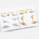 New animal ear cuff dinosaur antique clip earrings silver gold NHDP150552picture4