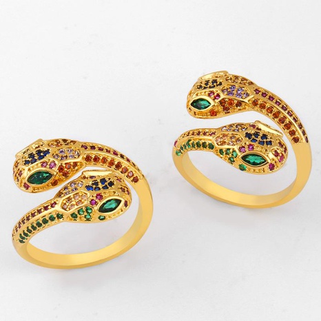 Colored zircon copper serpentine open ring NHAS150822's discount tags