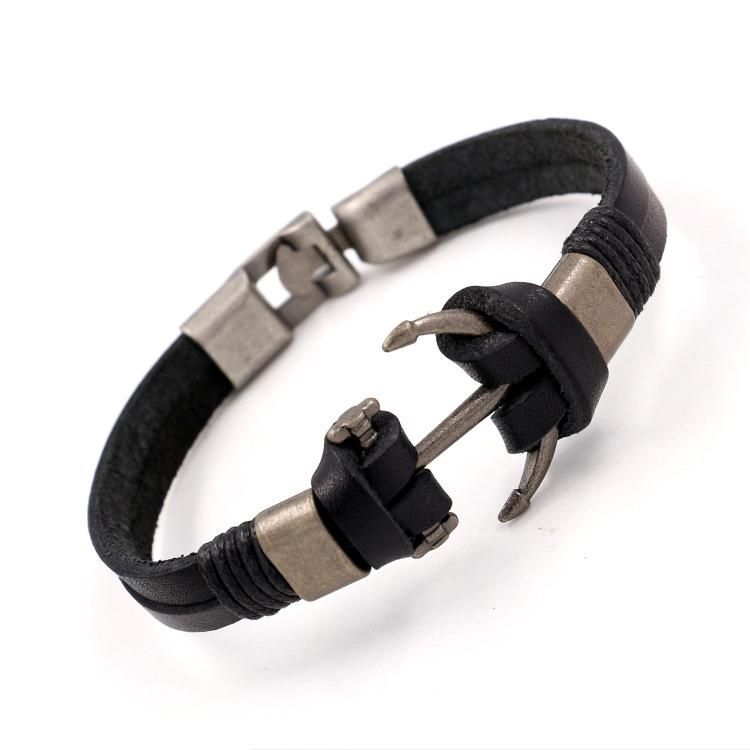 Leather bracelet punk anchor arrow bracelet ship spear genuine leather bracelet wholesale