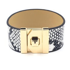 New snakeskin pattern PU wide bracelet female bracelet leather metal bracelet fashion