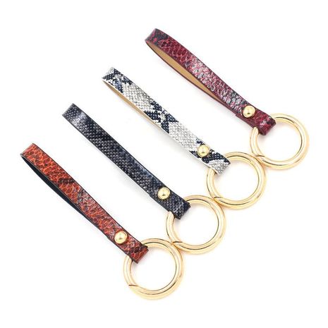 Multicolor PU Snakeskin Pattern Keychain Car Key Pendant Exquisite Gift's discount tags