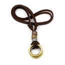 Bronze alloy doubleloop leather rope necklace adjustable casual Korean fashion leather rope sweater chain pendantpicture7