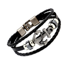 Jewellery alloy anchor leather bracelet punk new leather bracelet