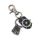 Vintage cowhide keychain multipurpose alloy anchor pendant accessorypicture7