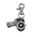 Vintage cowhide keychain multipurpose alloy anchor pendant accessorypicture8