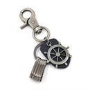 Vintage cowhide keychain multipurpose alloy anchor pendant accessorypicture9